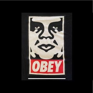 Obey Men’s Black Graphic Logo T-Shirt – Black/Red